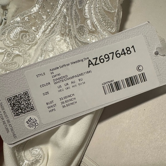 New AZAZIE SAFFRON Diamond White Champagne Mermaid Sweetheart Sequin Crepe Dress - Picture 15 of 16